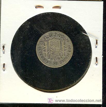 Monedas República: MONEDA 50 CENTIMOS GOBIERNO PROVICIONAL. 1869 - Foto 2 - 23407638